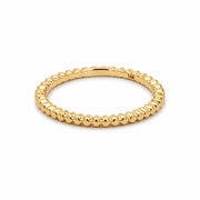 14K Yellow Gold Beaded Stackable Ring